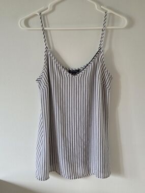 2/15$ Smart Set Grey and White Striped Spaghetti Strap Camisole
